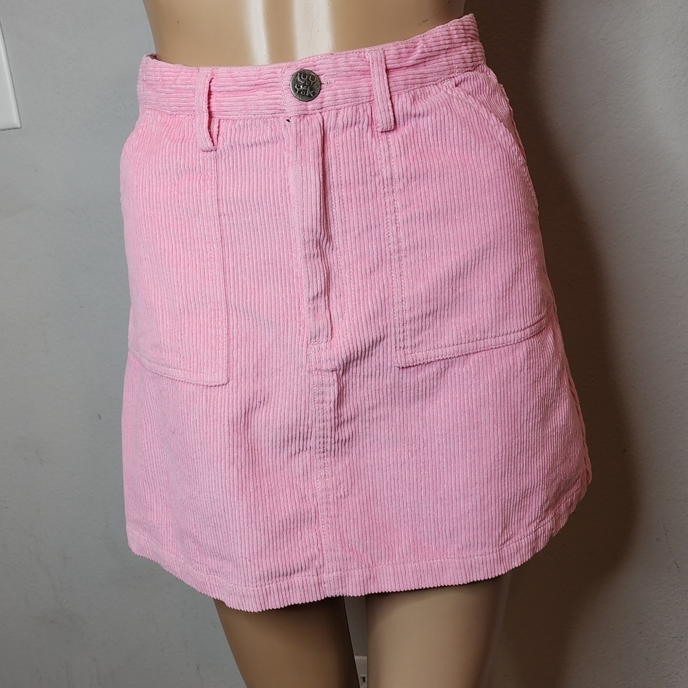 Lucy & Yak Pink‎ Corduroy Organic Cotton Mini Skirt Pockets Size 4
